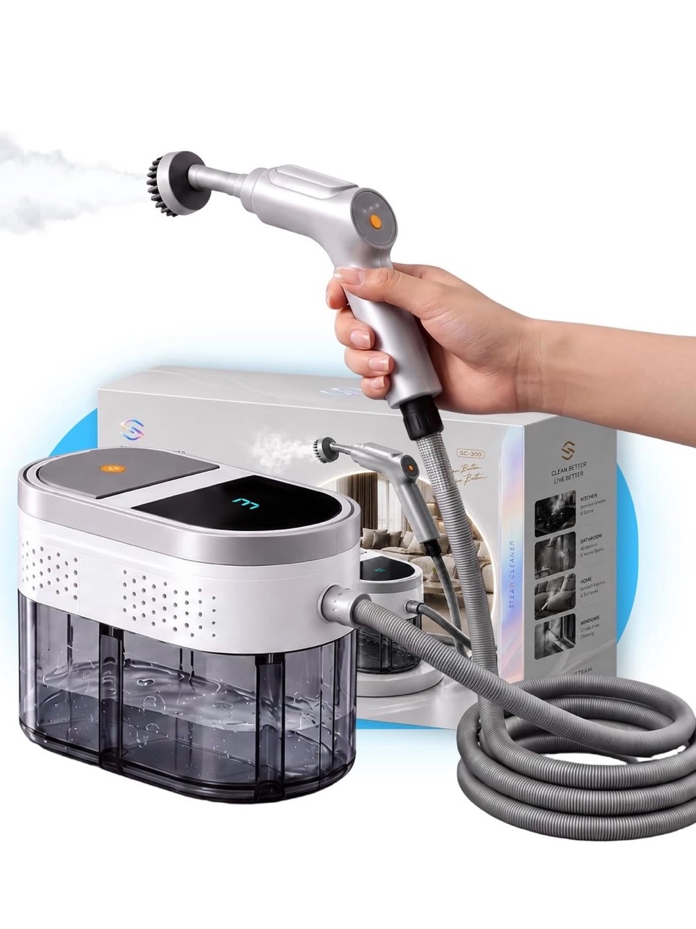 Handheld Steam Cleaner for VR/AR Accessories - White